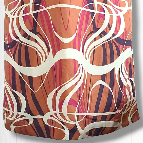 Banana Republic Women's Abstract V-Neck Sleeveless Midi Sheath Dress Size 0 - Picture 8 of 12